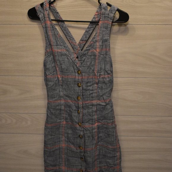 Forever 21 Plaid Grey Summer Dress - Picture 1 of 4
